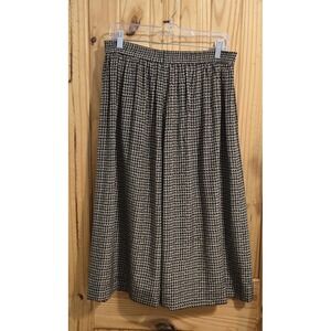 Rafaella Women's Vintage Houndstooth Skirt SZ Med Knee Length 100% Silk